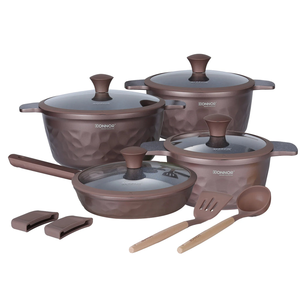 DONNOR Kitchen Cooking Set 12 Pcs Pots and Pans