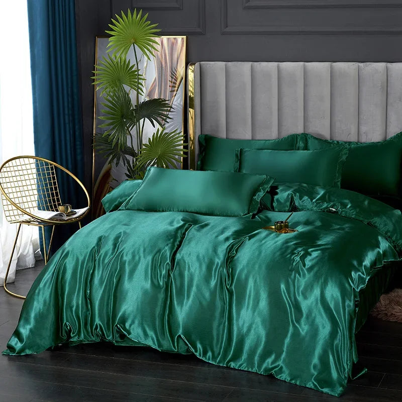 Silk Bedding Set with Duvet Cover 