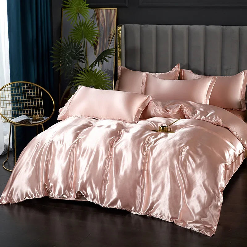 Silk Bedding Set with Duvet Cover 