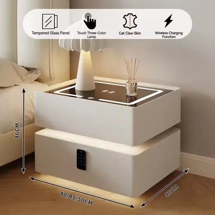 Bedside Table with High-End Suspension Lighting Simple