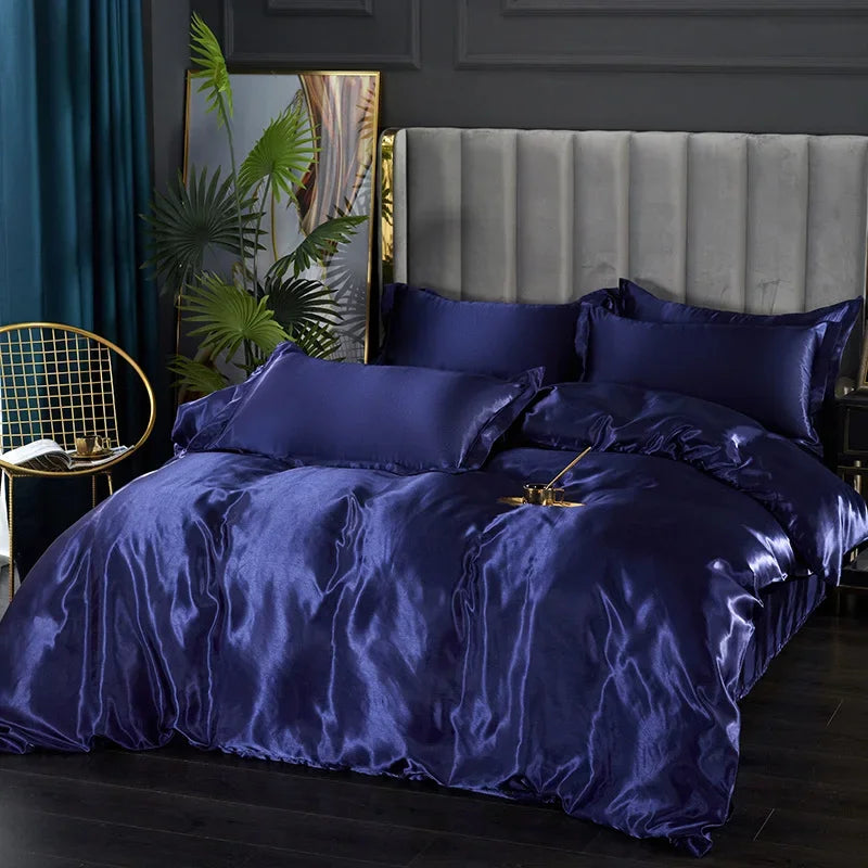 Silk Bedding Set with Duvet Cover 