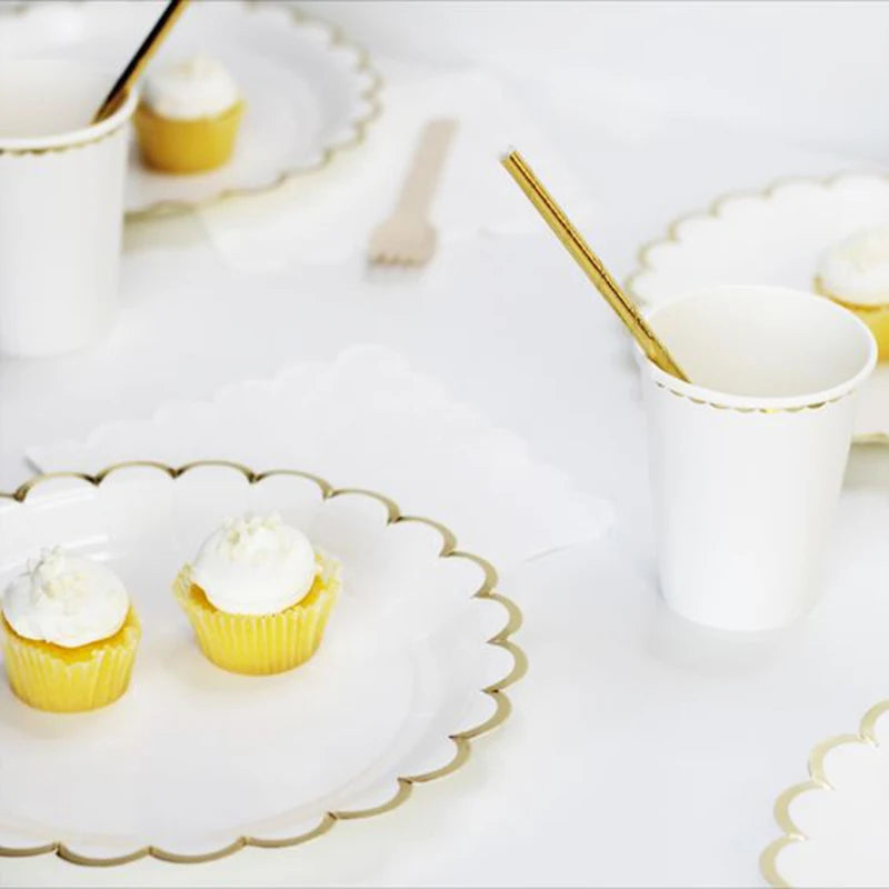 White Disposable Tableware Set Party Supplies