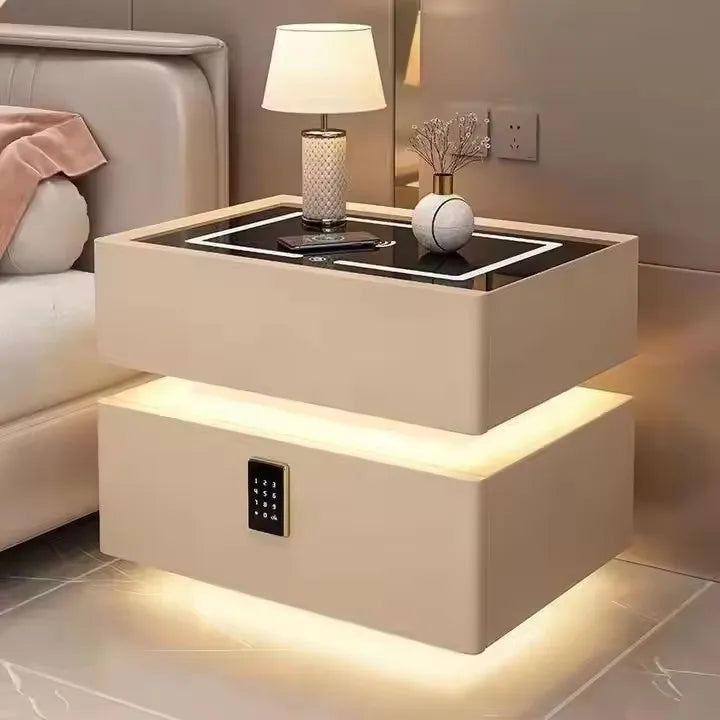 Bedside Table with High-End Suspension Lighting Simple