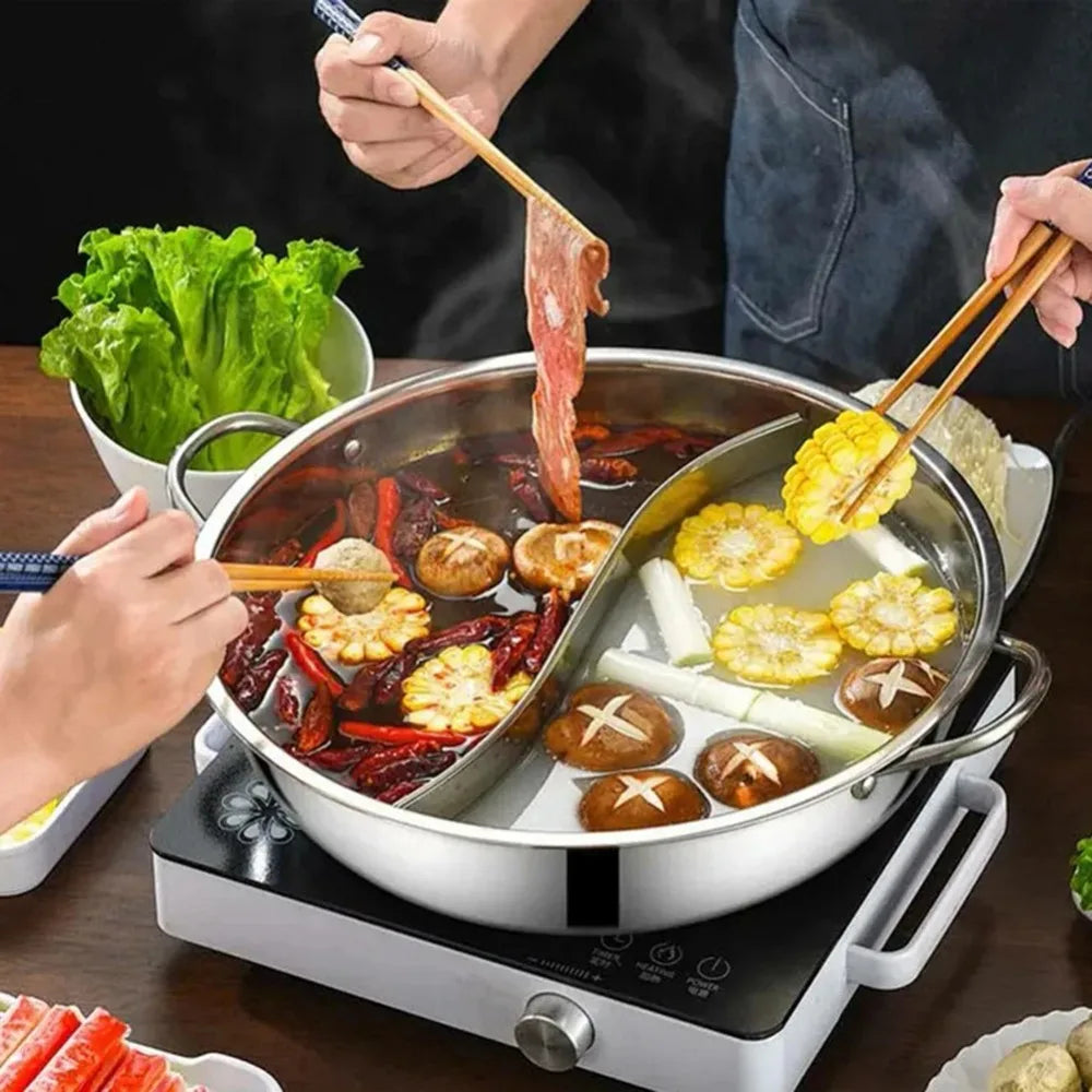 30cm Hot Pot with Divider Stainless Steel Household