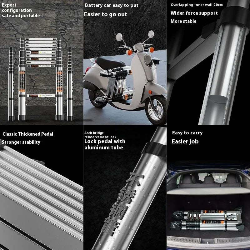 Multi-role Stainless Steel Telescopic Ladder