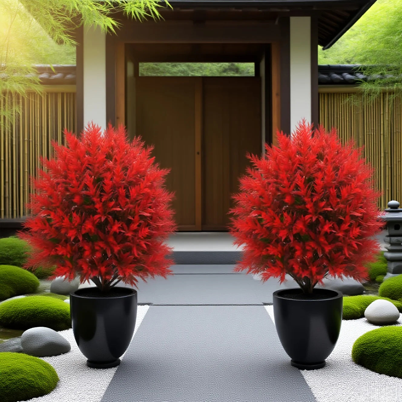 Red Lavender Artificial Ground Stake Flowers with Pegs for Autumn