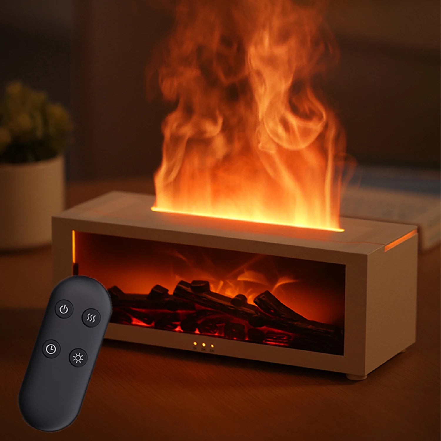 Flame Essential Oil Diffuser, 3D Flame Fireplace Aromatherapy