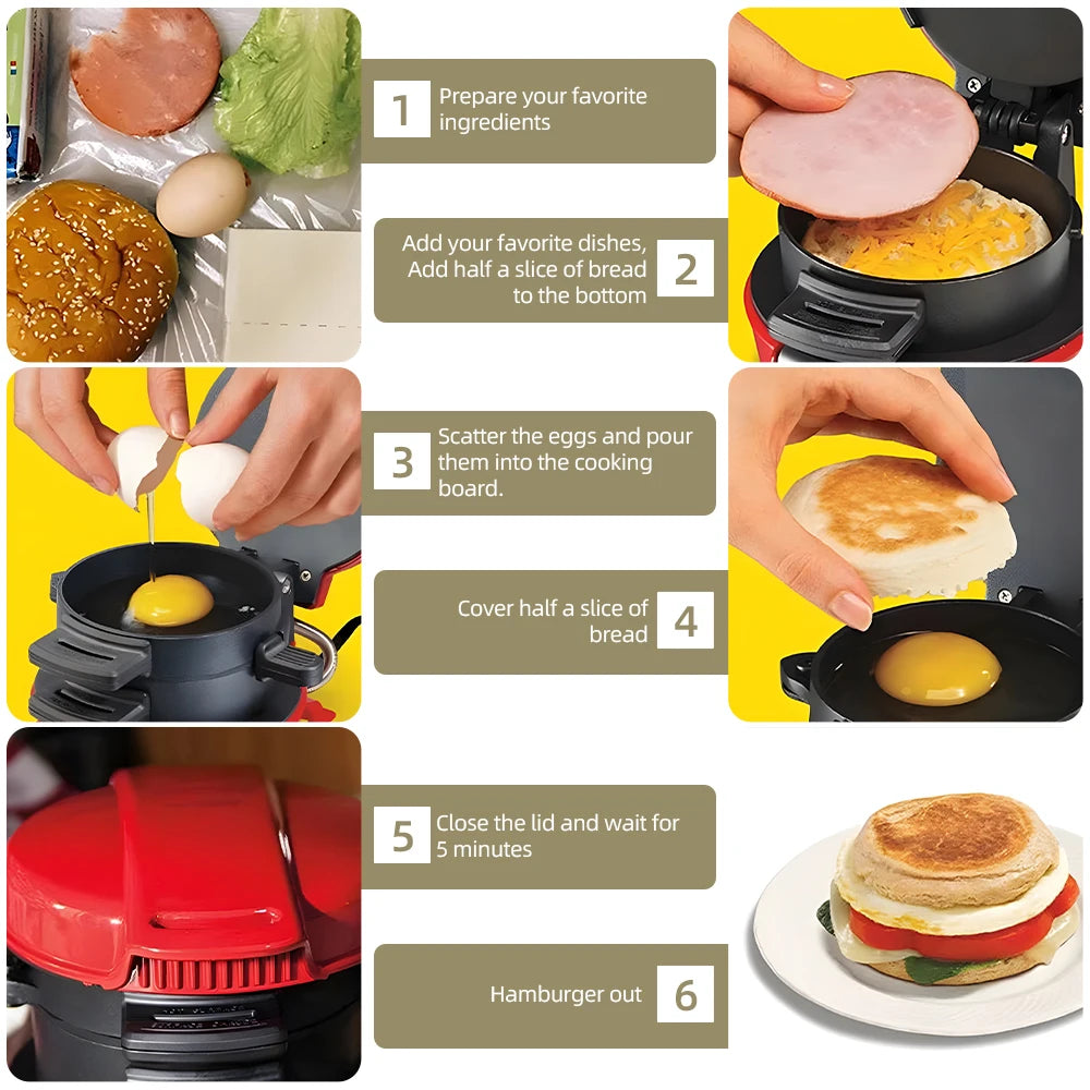 Portable Burger Sandwich Omelette Toaster Maker