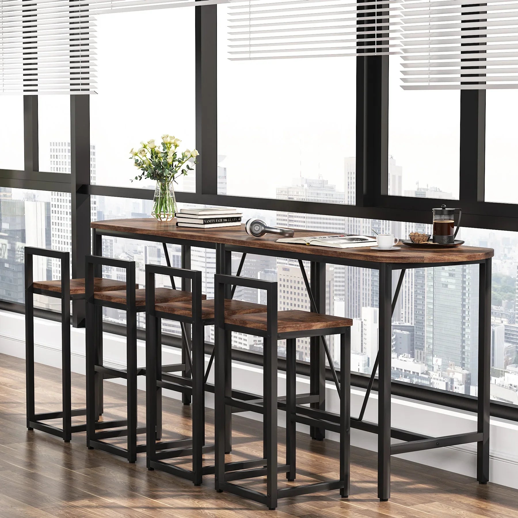 Tribesigns Counter Height Mini Wine Bar Table Sofa