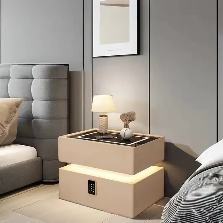 Bedside Table with High-End Suspension Lighting Simple