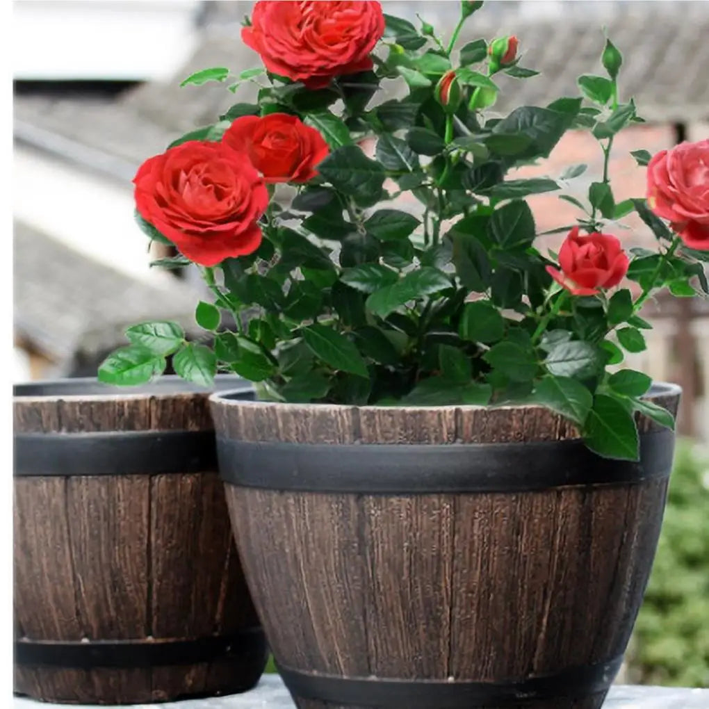 9 Inch Resin Flower Pot Vintage Style