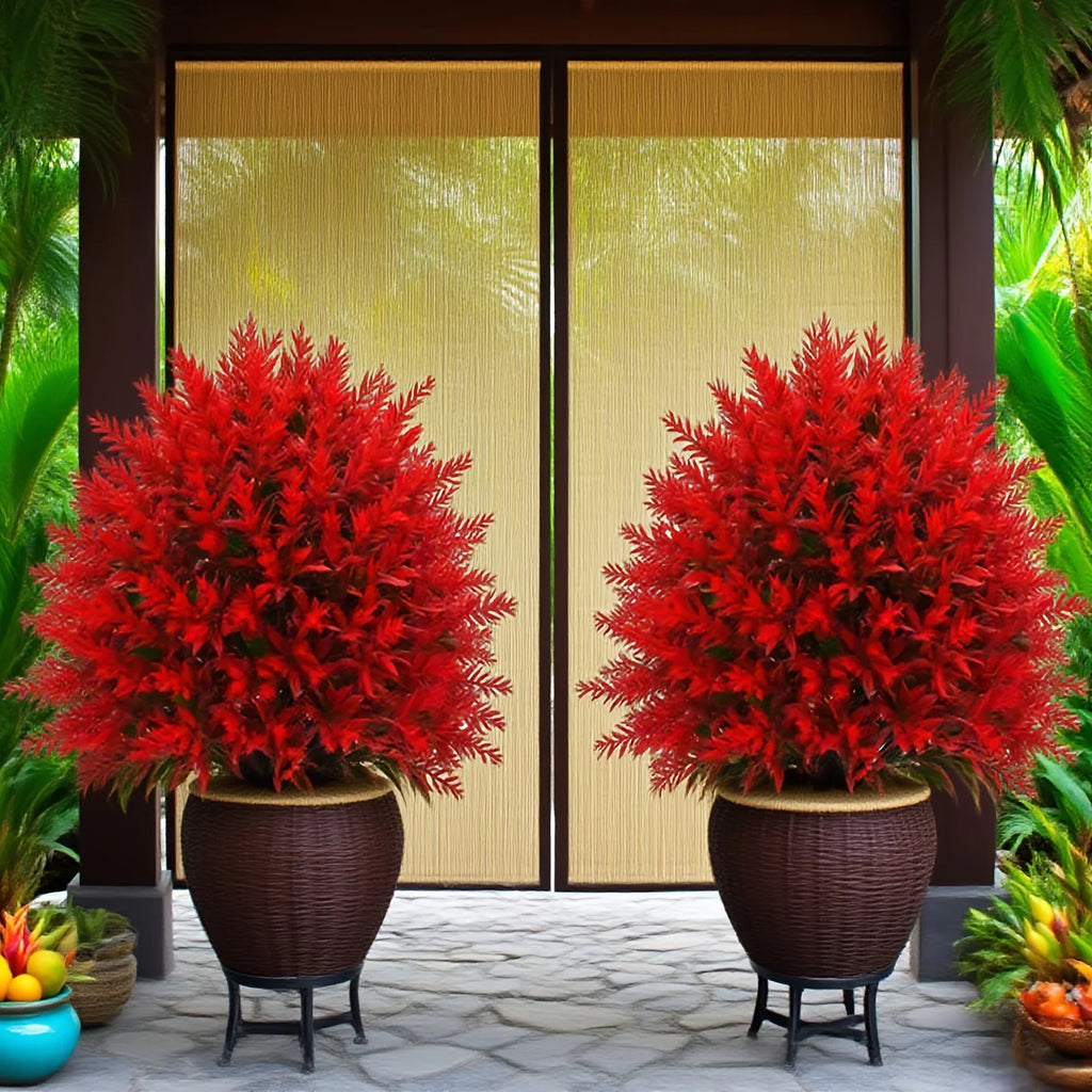 Red Lavender Artificial Ground Stake Flowers with Pegs for Autumn