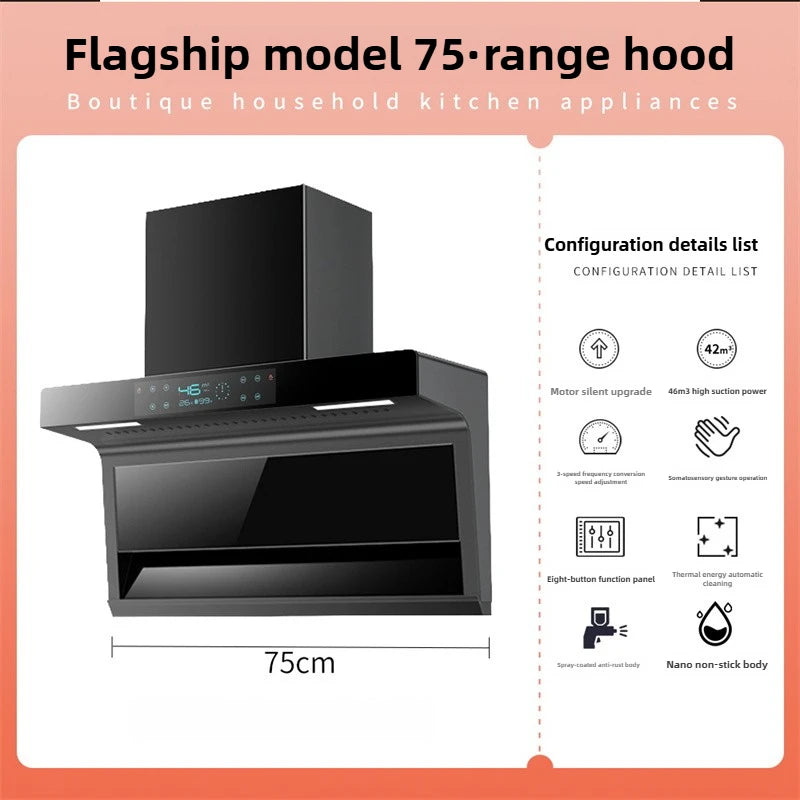 Household Range Hood for Kitchen Large Suction Range Hood