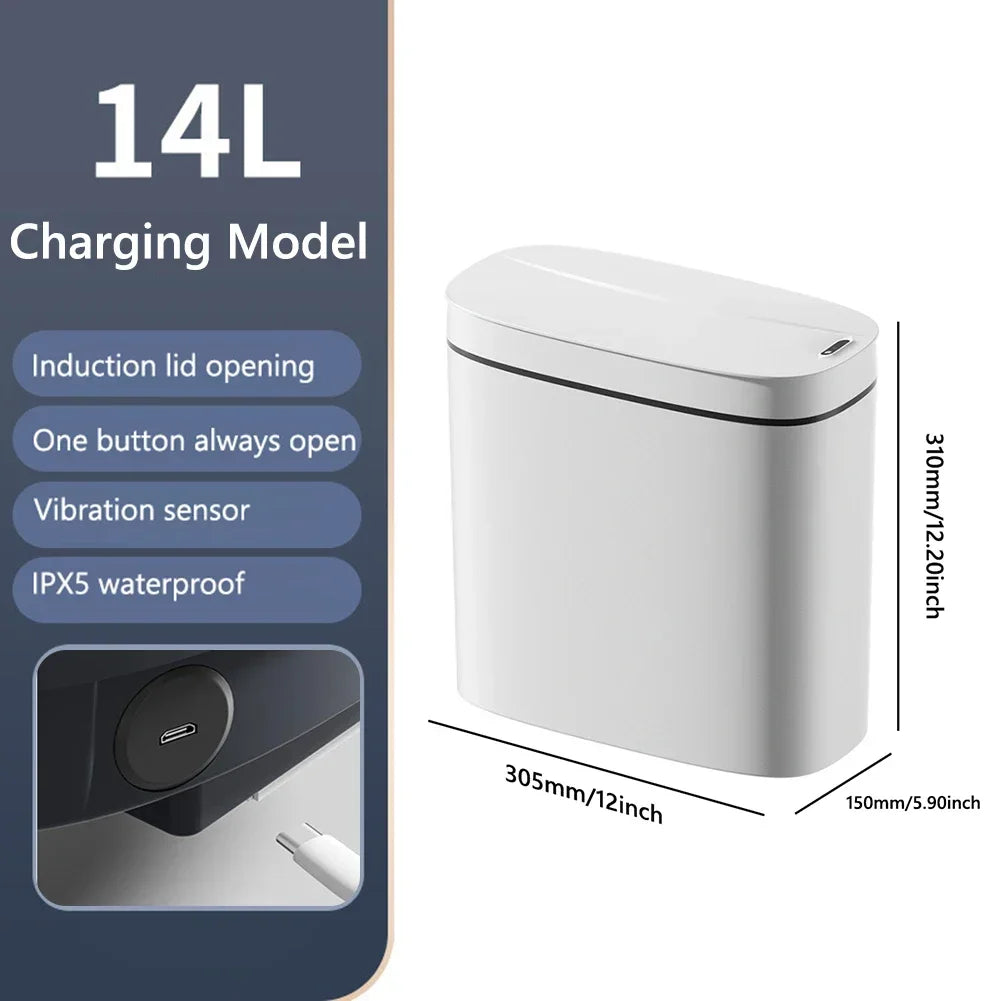 14L Automatic Trash Bin Waterproof Electric Garbage Bin