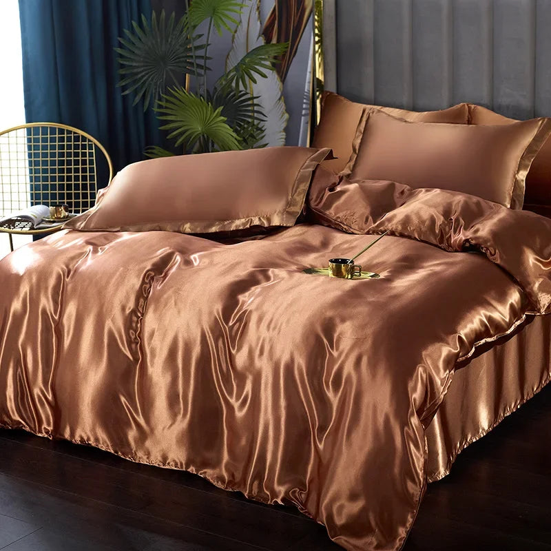 Silk Bedding Set with Duvet Cover 