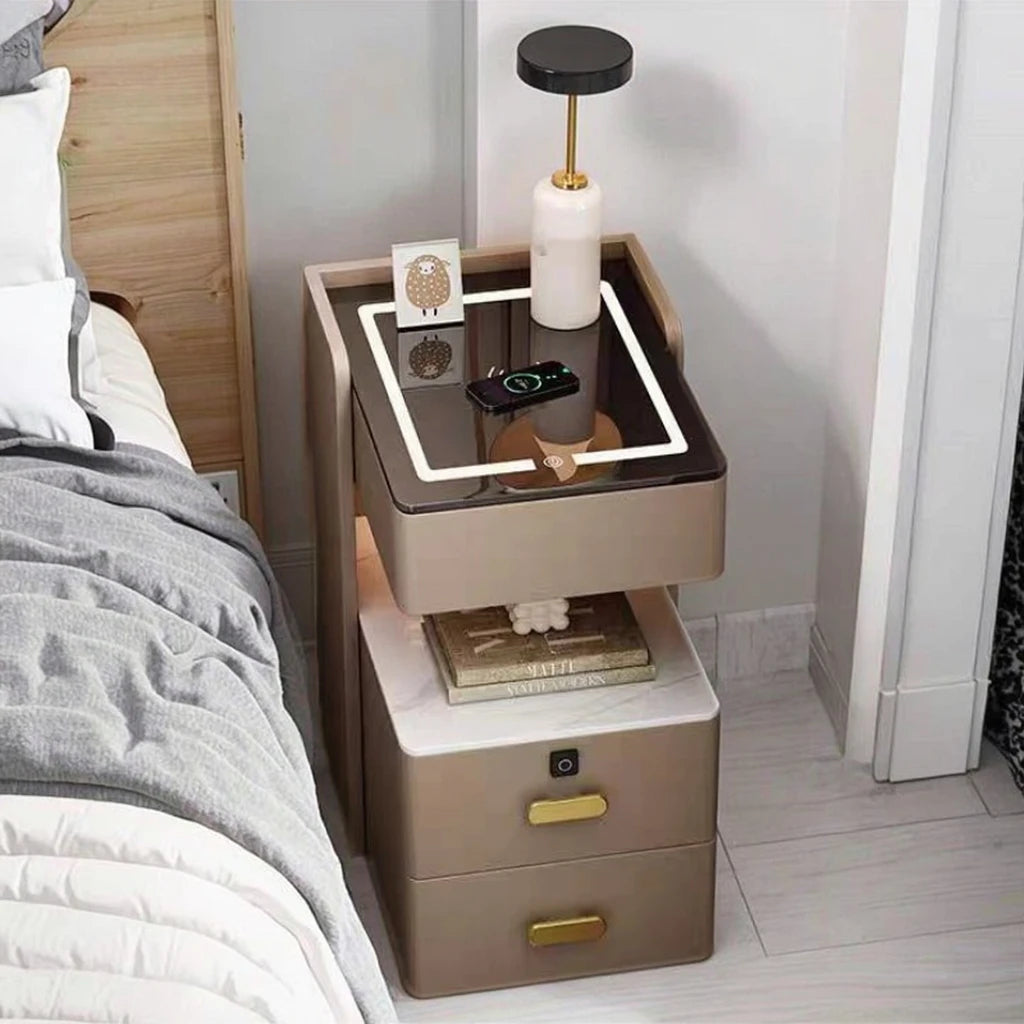 Small Smart Bedside Cabinet, Simple and Modern, High-end