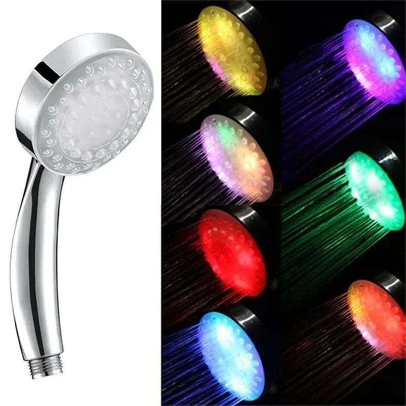 7 Colors Changing LED Shower Head Rainfall Shower