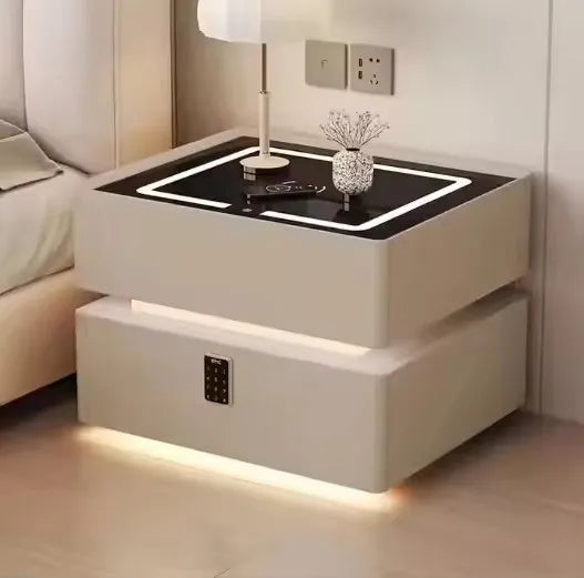 Bedside Table with High-End Suspension Lighting Simple